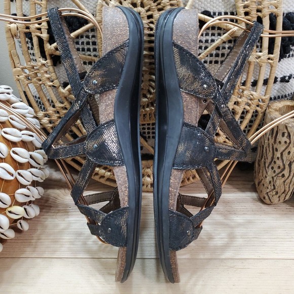 Dansko Jovie Slingback Coffee Swirl Sandals Snake Cork Sole Leather Women 8.5-9 - Picture 6 of 13